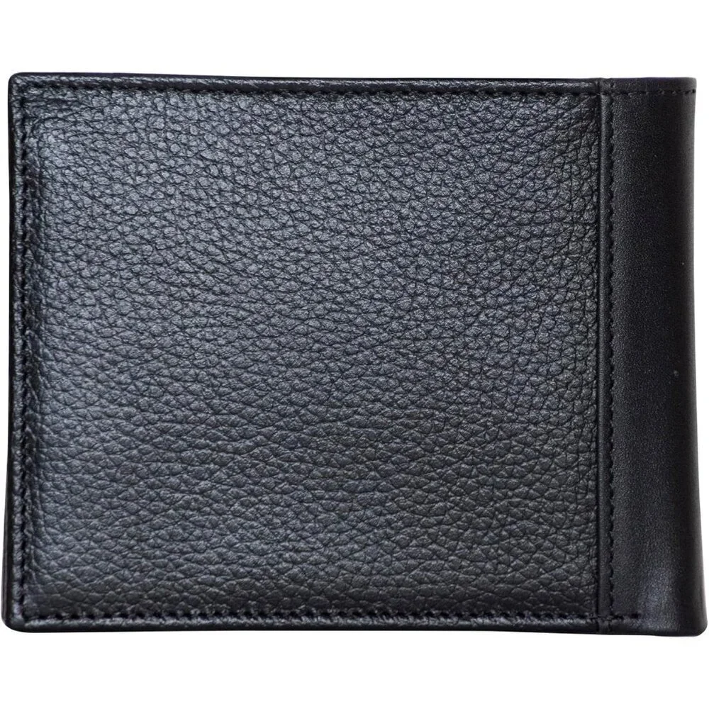 Men's J-Class - Black Bifold Leather Wallet RFID Blocking ID Window Card Slots